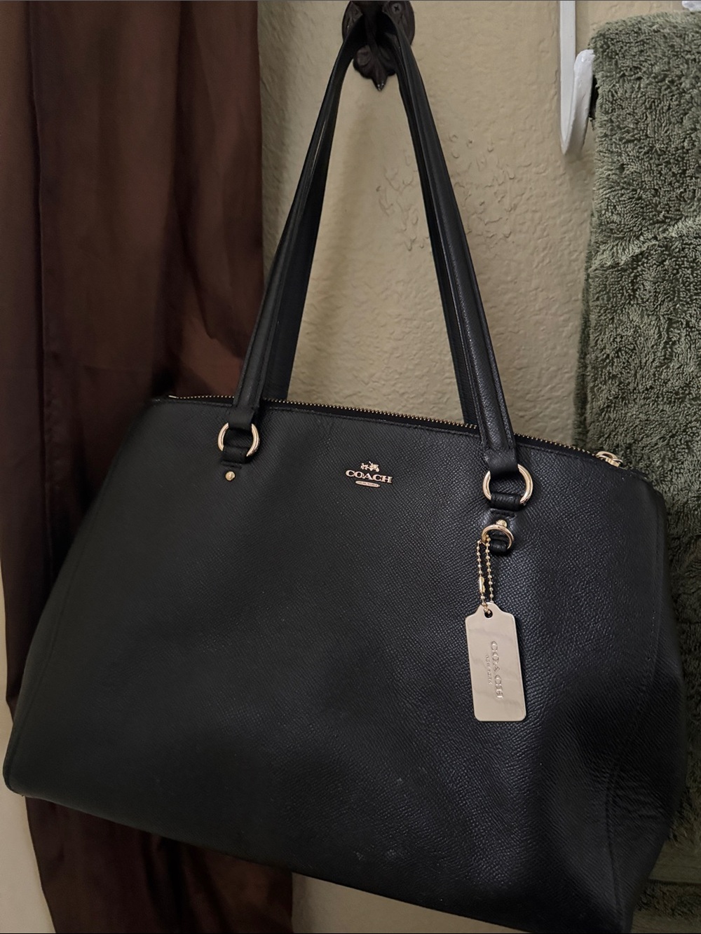 Authentic Coach Stanton Carryall in Black Crossgrain Leather – Style 37148